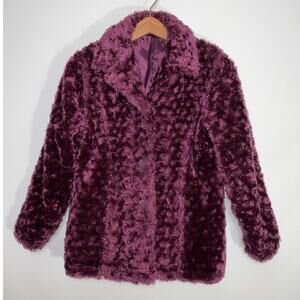 Me Jane Purple Faux Fur Jacket - Youth Size L (14/16) -‎ Reversible & Fabulous!